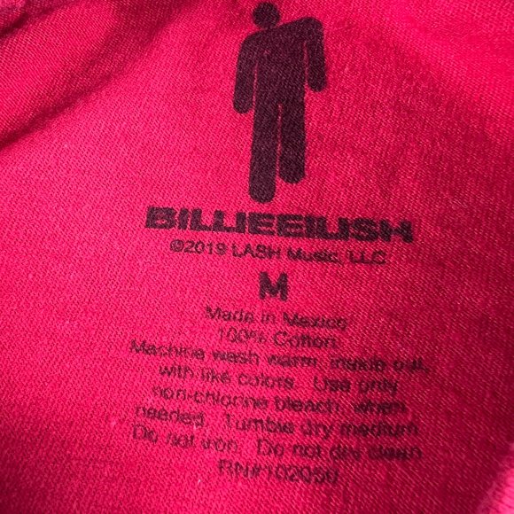 2019 Billie Eilish Band Shirt Adult Medium Red & Yellow Photo Short Sleeve Tee - Picture 5 of 10
